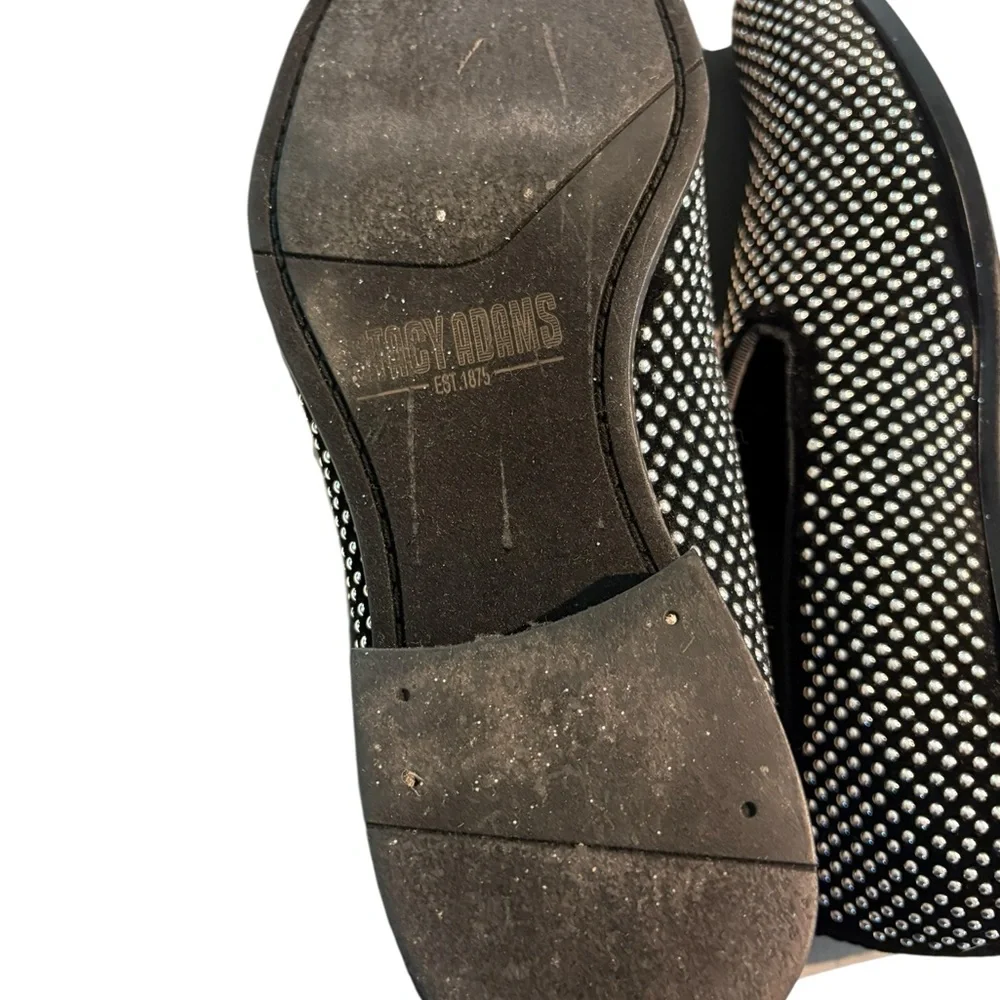 Stacy Adams Swagger Men’s Studded Slip-ons Black and Silver With Box 8.5M
